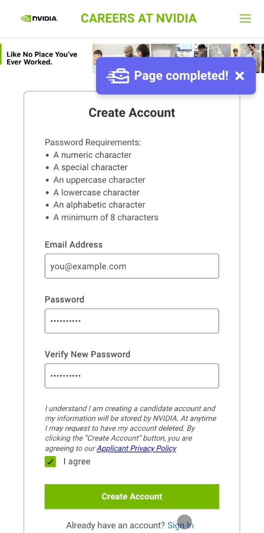 Applications Account Demo
