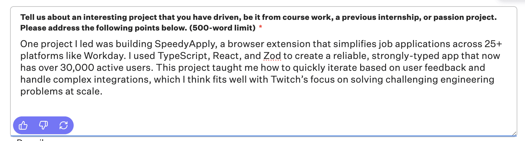 Generated Response