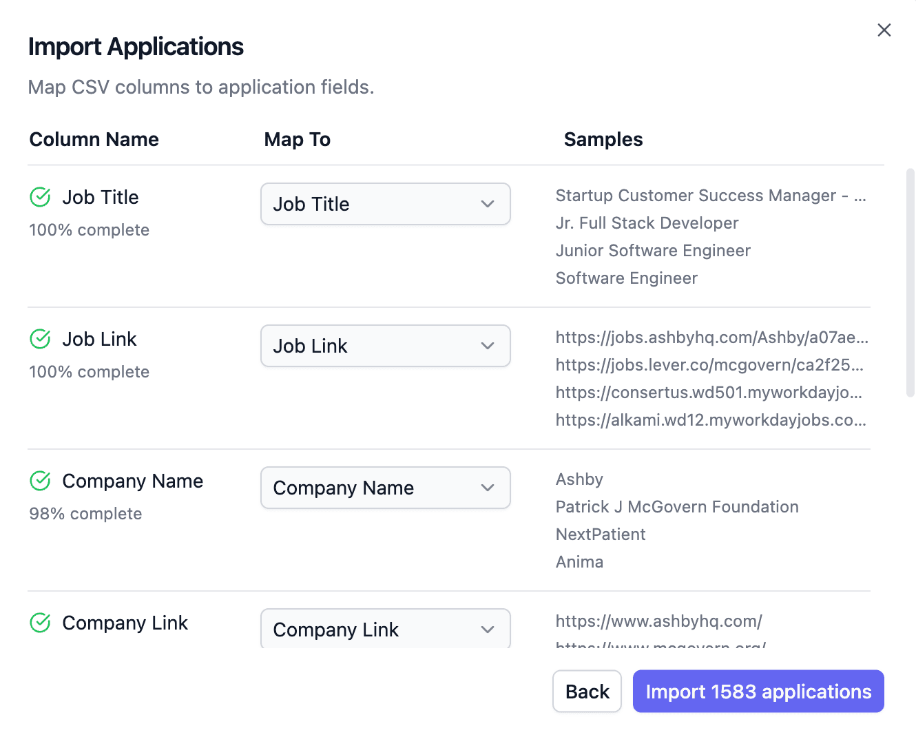 Import Applications