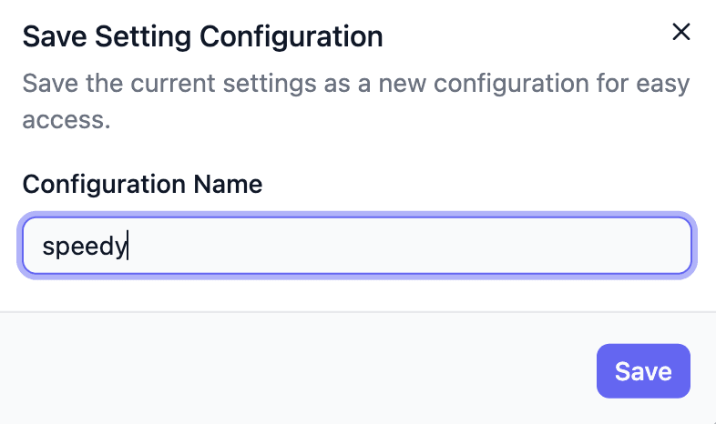 Settings Configuration Step 2