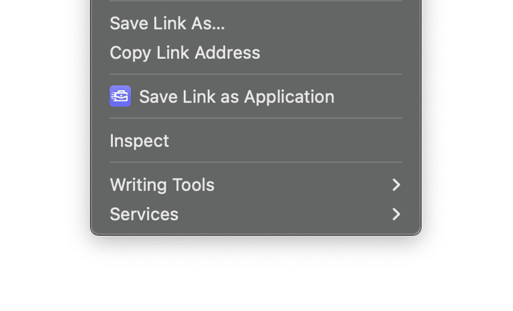 Context Menu - Save Link as Application